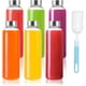 thumbnail image 1 of -Paquete de 6 botellas de agua de vidrio, botellas de vidrio transparente de 16 oz con tapas de acero inoxidable, botellas de vidrio reutilizables con tapas, botellas de jugo para jugos, batidos, té,, 1 of 5