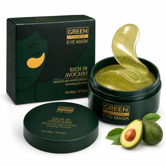 Parche para ojos Green Cosmos 30 pares de hidrogel de aguacate