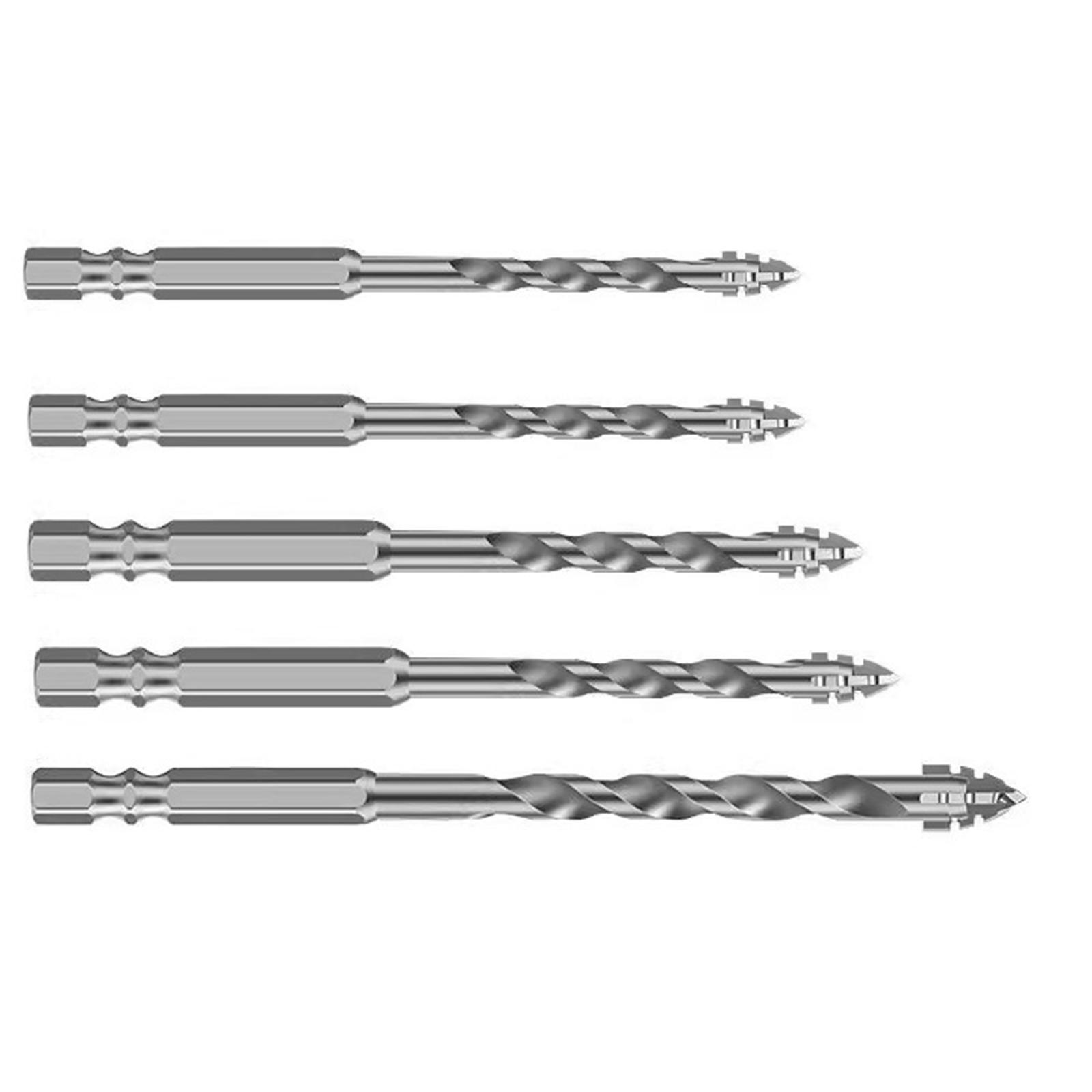 Ioensy - Juego De Brocas Excéntricas Dentadas De Cuatro Filos, Accesorios Para Ladrillo, Piedra Y Madera, 5 Piezas