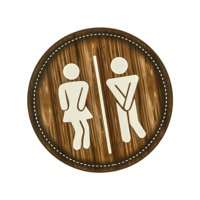 Magideal - Letrero De Madera Para Baño, Unisex, Estilo Vintage Resistente, Fácil De Instalar. Letrero De Pared Para Inodoro. Letrero De Madera Para El Baño, Idea
