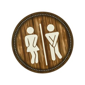 Magideal - Letrero De Madera Para Baño, Unisex, Estilo Vintage Resistente, Fácil De Instalar. Letrero De Pared Para Inodoro. Letrero De Madera Para El Baño, Idea