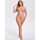 thumbnail image 2 of INSPIRE CHIC Bragas de Mujer con Lazo Lateral de Encaje Malla Transparente Ropa Interior de Tiro Bajo Braguitas Talla 3X-Large Rosa, 2 of 4