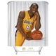 thumbnail image 1 of Cortina de ducha de la serie deportiva de baloncesto de la superestrella de Los Ángeles Kobe Bryant, juego de cortina de baño con ganchos, tamaño 48 x 72 pulgadas, 1 of 3