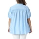 thumbnail image 3 of Agnes Orinda Blusas de Verano Casual Elegantes para Mujer de Talla Grande con Botones, Manga Abullonada y Cuello Mao, Talla 2X Azul Claro, 3 of 6