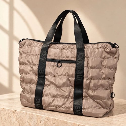 Bolso Tote Puffer Mujer Grande 25l Acolchado Nylon Viaje Gym Cafe
