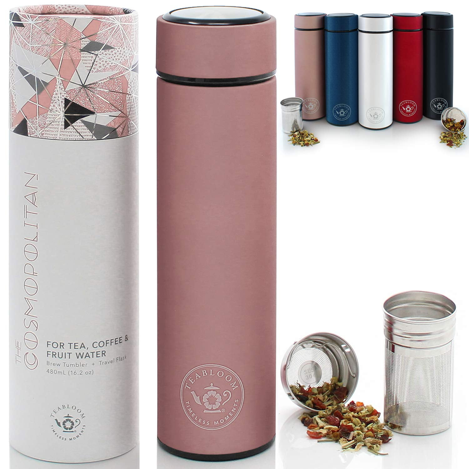 Vaso De Viaje Teabloom Cosmopolitan De Acero Inoxidable De 480 Ml