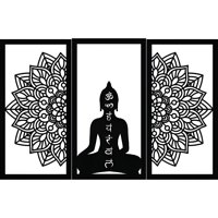 Genérico - Cuadro Tríptico Mandala Buda Chakras 73X47 Cm