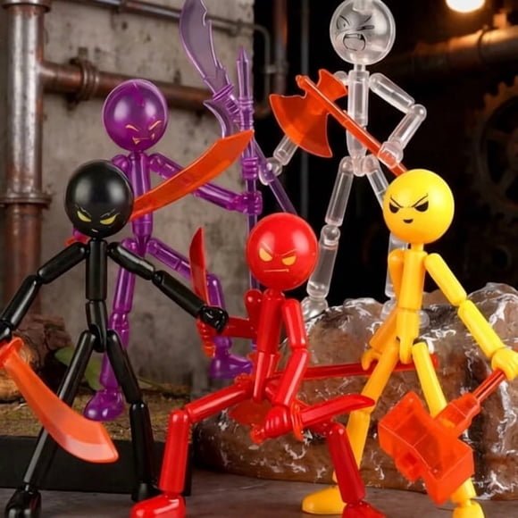5 Figuras Stickman  Misión 13 Set De Acción