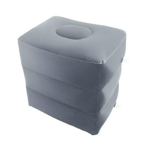 Genérico - Reposapiés Inflable De 3 Capas, Taburete Para Pies, Almohada Para Viajar, Color Gris Claro