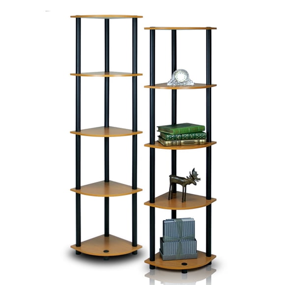 Estantería Furinno 99811LC/BK Juego de 2 Esquinas de 5 Niveles