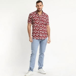 Truval - Camisa Estampada Diseño Mc Burdeo