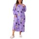 thumbnail image 1 of Agnes Orinda Vestido de Dormir Casual de Manga Larga con Cuello Redondo para Mujer de Talla Grande para la Escuela, Universidad, Día de San Valentín, Pijamas 4X Lila, 1 of 6
