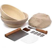 Set Para Hornear Pan De Masa Madre Kook Con 2 Banneton De Ratán De 23 Cm