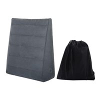 Magideal - Almohada De Cuña Inflable Para Cama De Viaje, Almohada Portátil De Soporte Para Piernas, Almohada De Cuña Suave Para Sala De Estar De Oficina Gris Oscuro