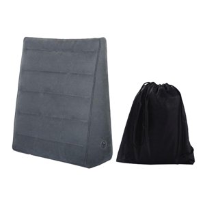 Magideal - Almohada De Cuña Inflable Para Cama De Viaje, Almohada Portátil De Soporte Para Piernas, Almohada De Cuña Suave Para Sala De Estar De Oficina Gris Oscuro