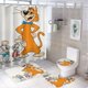 thumbnail image 1 of Pixie y Dixie y el señor Jinks-theme 4-Piece Shower Curtain Set with Rugs, Waterproof Bathroom Decor Set Includes Bath Mat, U-Shaped Rug, Toilet Lid Cover and Curtain with Hooks, 1 of 6