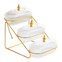 Bothyi - Bandeja Para Servir Aperitivos Con Frutero De 3 Capas Para Decoración De Cumpleaños En El Hogar