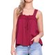 thumbnail image 1 of INSPIRE CHIC Top de Tirantes para Mujer con Panel de Encaje y Cuello Cuadrado, Top Holgado Cami Rojo Oscuro XL, 1 of 6