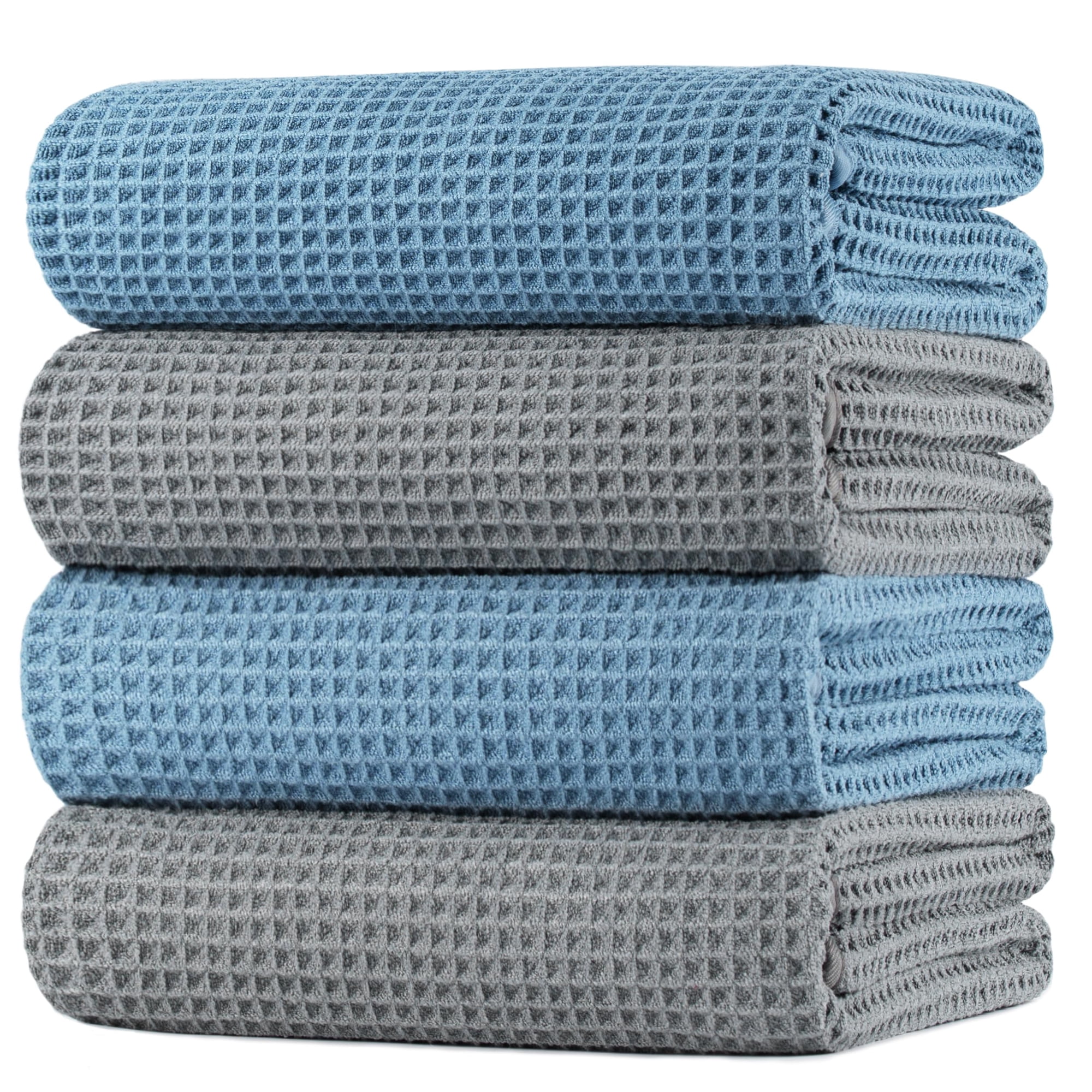 Toallas De Baño Polyte, Paquete De 4, 76 X 152 Cm, Secado Rápido, Tejido Waffle