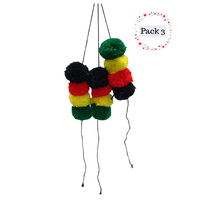 Genérico - Pack 3 Cintillo Pompon Nortino – Baile Tradicional / Fiestas Patrias