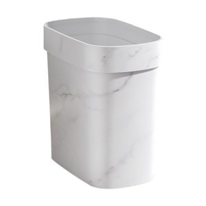 Magideal - Cesta De Basura De Mármol, Contenedor De Basura Para El Hogar Sin Tapa, Cesto De Basura, Cubo De Basura Doméstico Para Cocina, Habitación Y Dormitorio Blanco