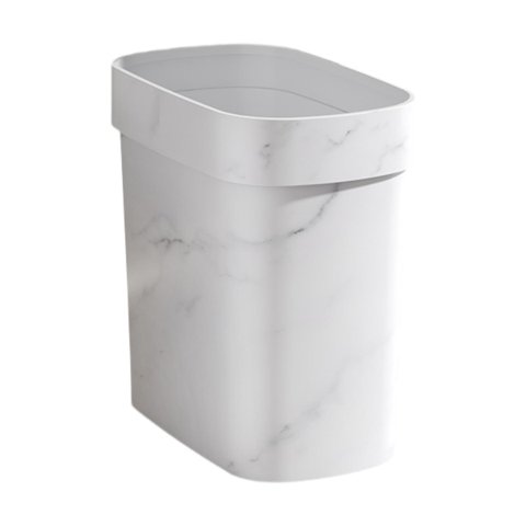 Magideal - Cesta De Basura De Mármol, Contenedor De Basura Para El Hogar Sin Tapa, Cesto De Basura, Cubo De Basura Doméstico Para Cocina, Habitación Y Dormitorio Blanco