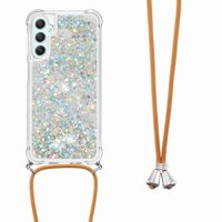Funda Foxdock Para Samsung Galaxy A25 5G Con Cuerda Ajustable, Brillo Líquido, Protección Antigolpes Y Lente – Ideal Para Regalo