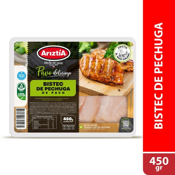 Pavo Pechuga Bistec Envasada, 450 g