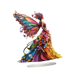 Magideal - Decoración De Hadas De Mariposa Suministro De Fiesta De Letrero Plano 2D, Instalación Fácil, Adorno De Escritorio De Mesa De Mesa Para Vacaciones