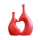 thumbnail image 5 of Juego de Jarrón de Cerámica, Maceta, Soporte para Contenedor de Flores, Jarrón Decorativo en Forma de Corazón para Decoración Del Hogar, Estantería Rojo, 5 of 5