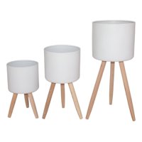 Genérico - Set Macetas Planta Patas Interior Exterior Flores Blanca Jhn