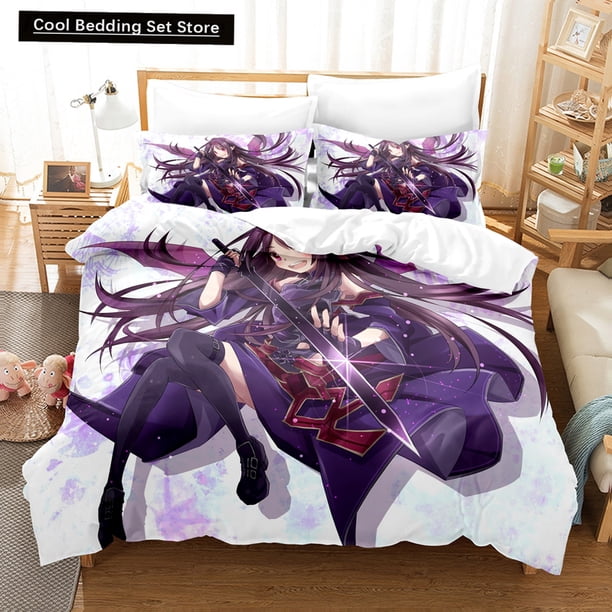 Japan Cartoon Bed Linen Anime Sword Art Online Bedding Sets Polyester Gift for Kids Twin Size Duvet Covers Bed Sheets