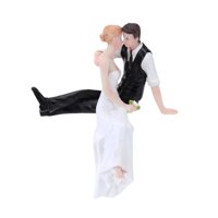 Magideal - Adorno Rústico Para Tarta, Escena En Miniatura Para Personas, Escultura De Boda Divertida Y Pequeña, Figuras De Novia Y Novio Para Regalos De Cumpleañ Estilo A