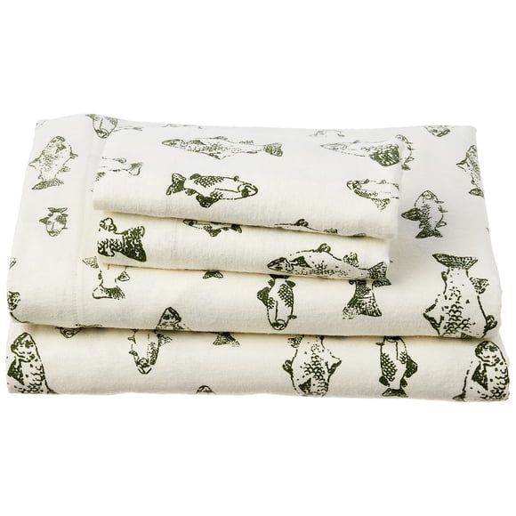 Sábanas de franela Eddie Bauer tamaño queen con fundas de almohada y sábana ajustable