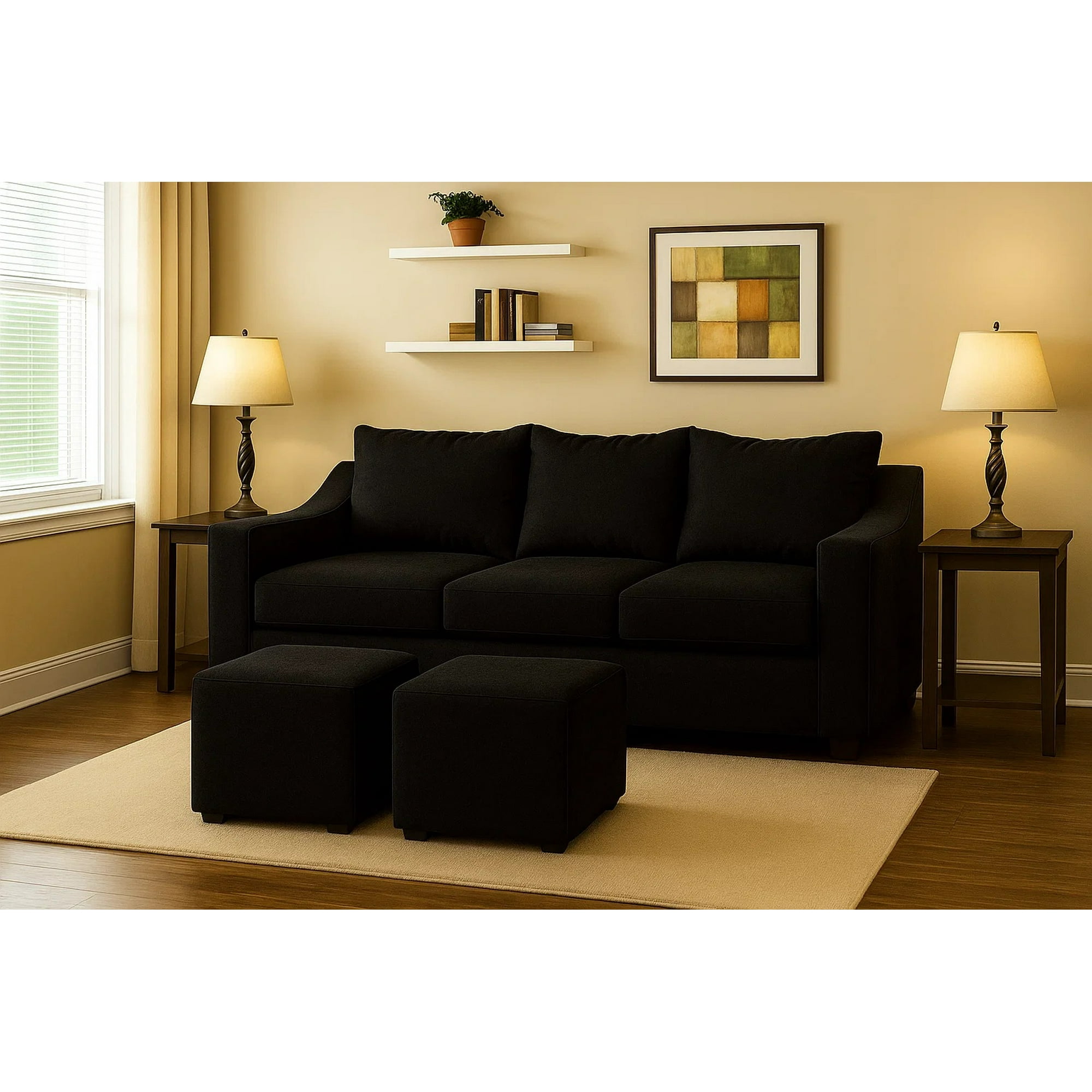 Jerkhome - Sofa Dream 3c + 2p Negro