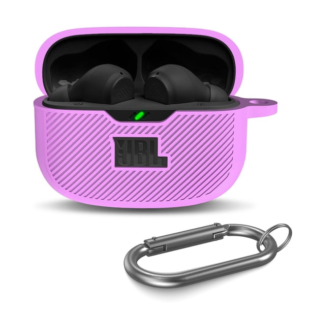 Estuche de silicona para auriculares WADVCU compatible con JBL Vibe Beam/200TWS – Color púrpura