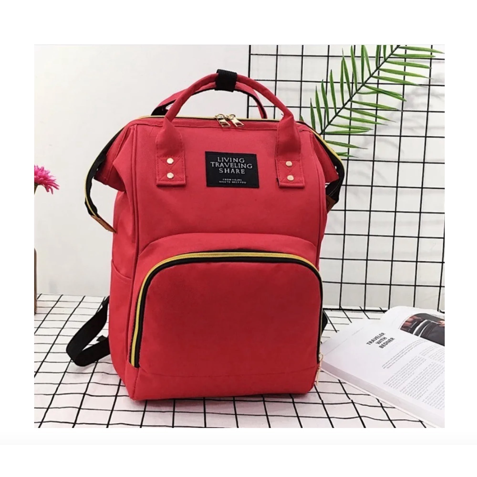 Riqui - Mochila Pañalera Bebé Rojo