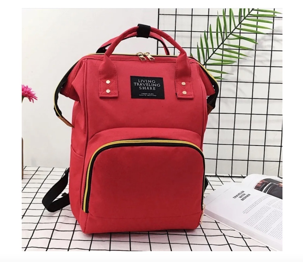 Riqui - Mochila Pañalera Bebé Rojo