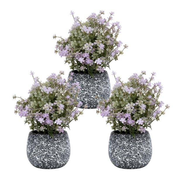 Set 3 Plantas Artificiales Flores Velo de Novia Decoracion purpura