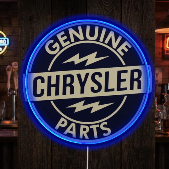 Letrero LED tipo placa decorativa vintage Chrysler de American Art Decor