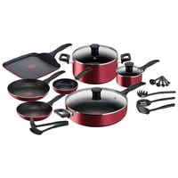 Tefal - Bateria De Cocina Antiadherente Easy Care 20 Pcs Rojo