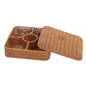 Genérico - Canasto Decorativo Tapa Cesto Organizador Compartimentos Jhn