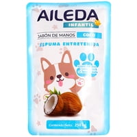 Aileda - Recarga Para Jabón Espuma De Manos 250 Ml Aroma De Coco Destinado A Niños