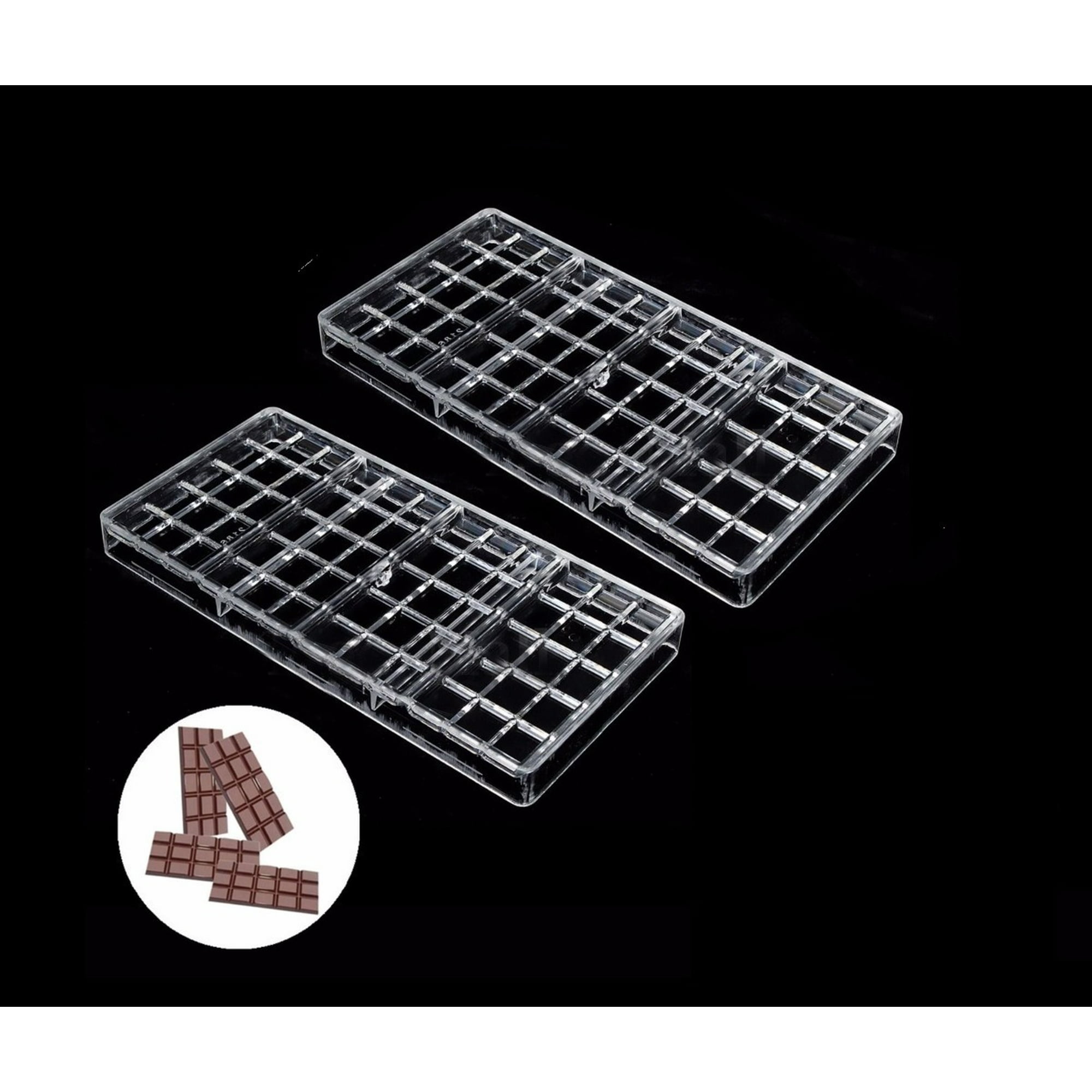 Genérico - Pack 2 Molde Chocolate Policarbonato Moldes Barra Chocolate