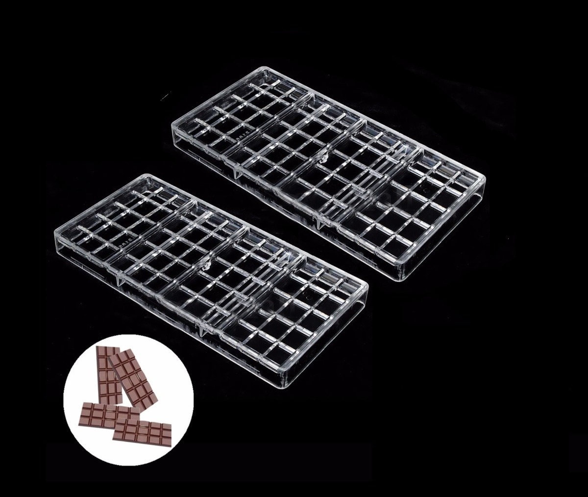 Genérico - Pack 2 Molde Chocolate Policarbonato Moldes Barra Chocolate