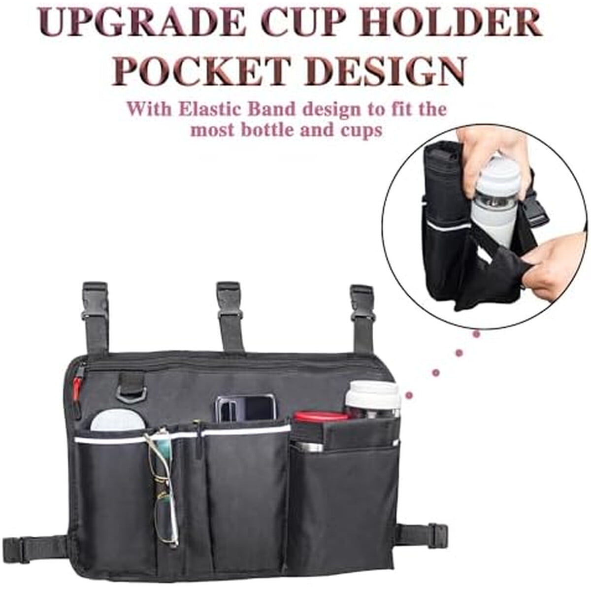 Bolso Para Andador Tonint Extra Grande Con Porta Vaso 18x34cm