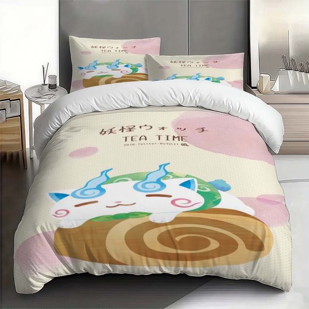 Meow Dessert Tea Time Pattern Set Soft and Comfortable Bedding Set