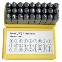 Magideal - Conjunto De Kit De Almohadillas Metálicas De Herramientas De Estampado De Metal Envuelve Permanentemente Números De Grabado Impresos Para Proyectos De Mayúscula