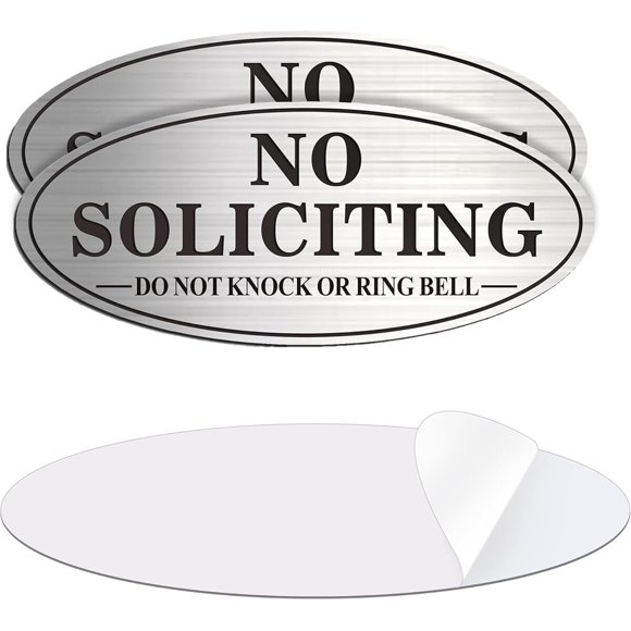 2 letreros MongFun de aluminio adhesivos para no solicitar