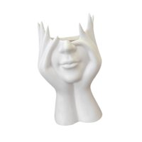 Bothyi - Jarrón Con Forma De Cara Femenina, Moderno Jarrón De Flores De Medio Cuerpo Para Balcón, Mesa Y Armario.
